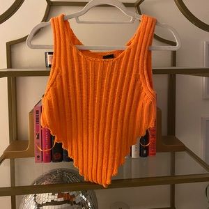 Orange crop sweater tank
